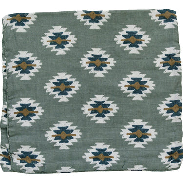 Southwest Aztec Muslin Burp Cloth - Soft, stylish, and absorbent for effortless feeding and cleanup.
