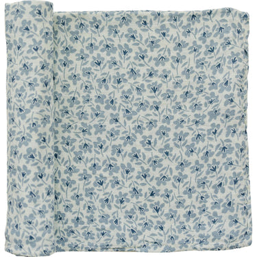 Blue Blossom Muslin Swaddle Blanket for babies, soft and breathable, perfect for swaddling and comfort.