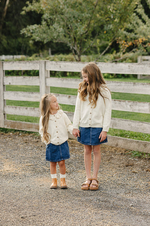 Mebie Baby Dark Wash Denim Skirt girls 6-12 to 8/9Y