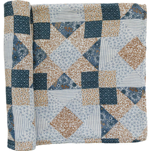 Patchwork Print Muslin Swaddle Blanket