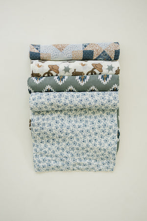 Blue Blossom Muslin Swaddle Blanket