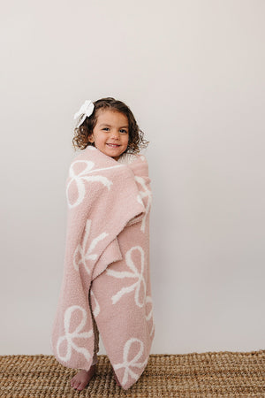 Pink Bow Plush Blanket