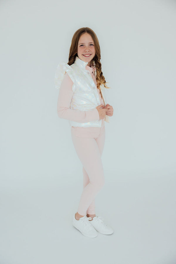 Zen Pink Active Legging for babies, showcasing a stylish design and comfortable fit from angle 6. Perfect for active play!