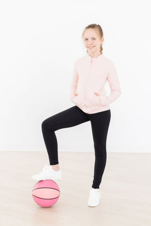 Balanced Black Active Legging for babies, showcasing a stylish design from angle 4. Perfect for active little ones.