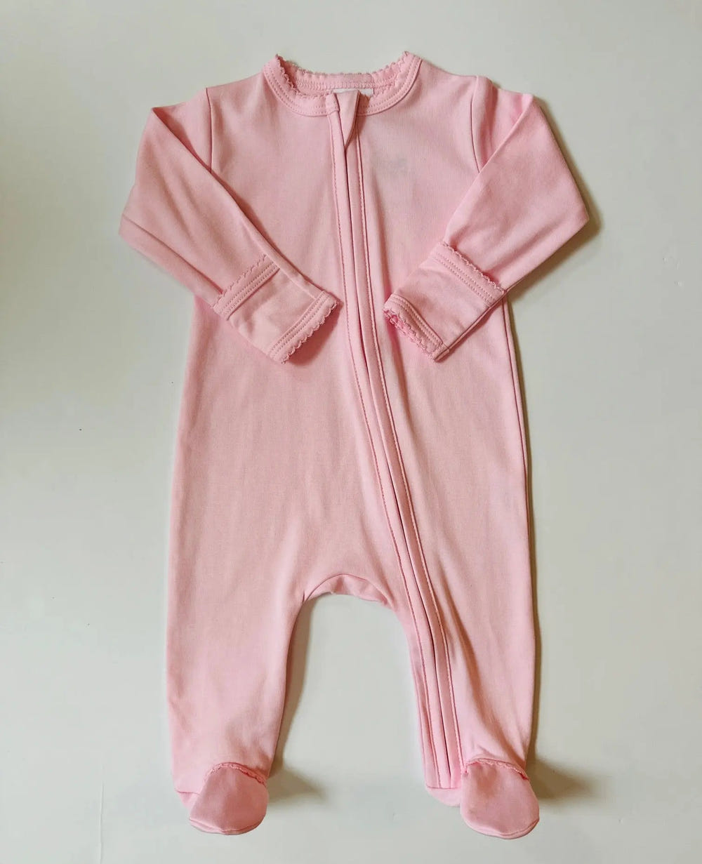 Stroller Society Pima Cotton Zipper Footies for infants, soft and stylish onesie in a cozy design.