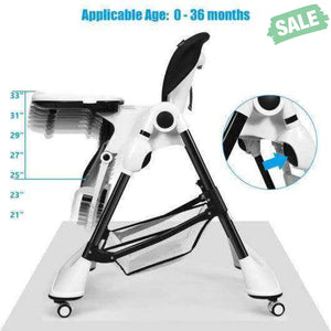 A-Shaped High Chair with 4 Lockable Wheels-Black High Chairs