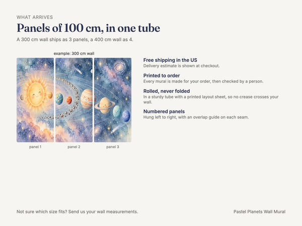 Watercolor Pastel Planets Wall Mural, image 8