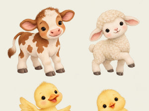 Baby Farm Animal Wall Decals, Set of 9, image 4