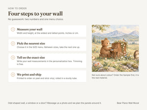 Watercolor Bear Piano Wall Mural, image 6