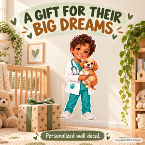 Personalized Veterinarian Wall Decal from Photo, Dream Job Sticker, image 10