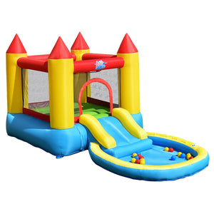 Inflatable Kids Slide Bounce House with 580w Blower - Heavy-Duty