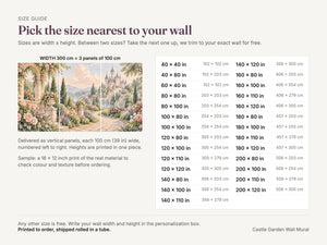 Watercolor Castle Garden Fairy Tale Wall Mural, image 5