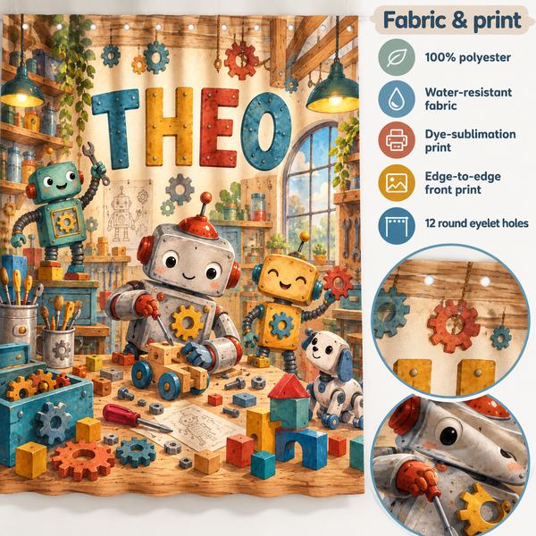 Fabric details: 100% polyester, water-resistant, dye-sublimation print, 12 round eyelet holes