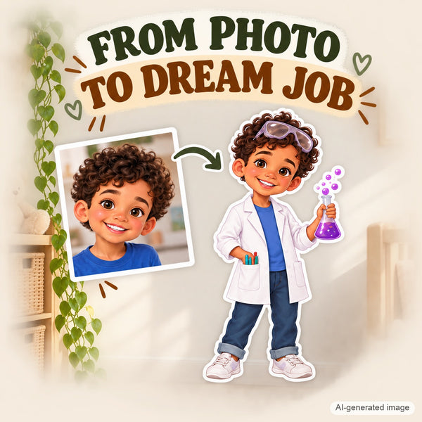 Personalized Scientist Wall Decal from Photo, Dream Job Sticker, image 4