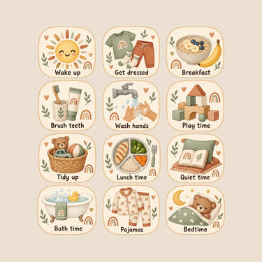Boho Daily Routine Wall Decals, Set of 12, image 1