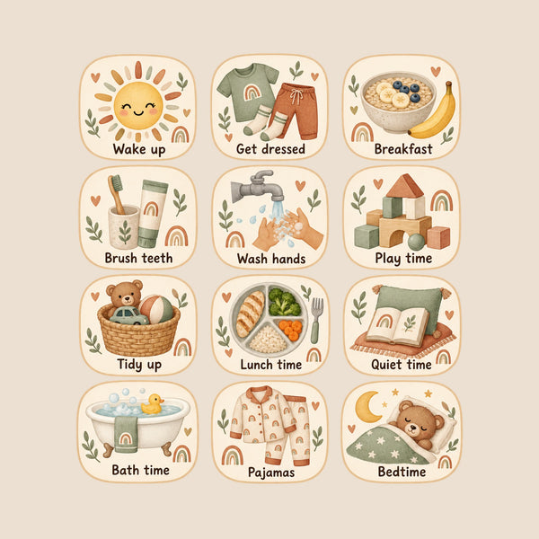 Boho Daily Routine Wall Decals, Set of 12, image 1