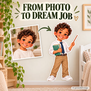 Personalized Teacher Wall Decal from Photo, Dream Job Sticker, image 4
