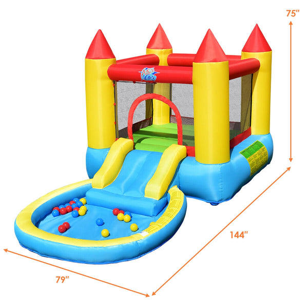 Inflatable Kids Slide Bounce House with 580w Blower - Heavy-Duty