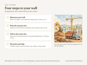 Watercolor Construction Site Wall Mural, image 6