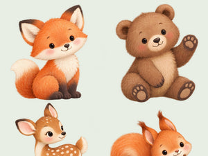 Baby Woodland Animal Wall Decals, Set of 9, image 4