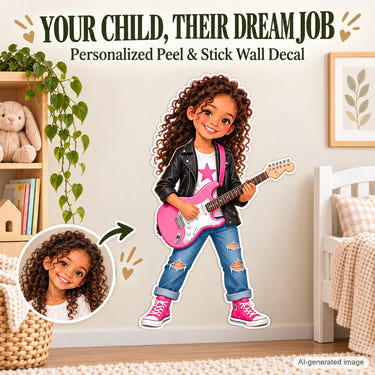 Personalized Musician Wall Decal from Photo, Dream Job Sticker, image 1