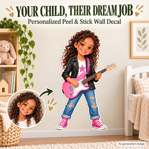 Personalized Musician Wall Decal from Photo, Dream Job Sticker, image 1