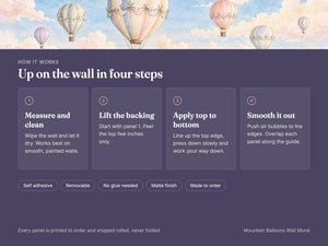Watercolor Mountain Hot Air Balloons Wall Mural, image 9