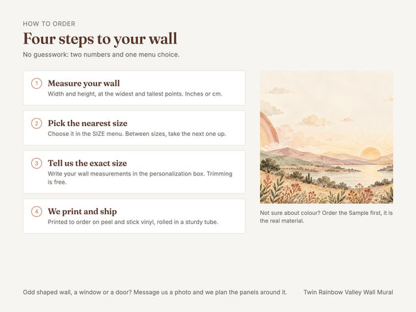 Watercolor Twin Rainbow Valley Wall Mural, image 5