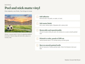 Watercolor Stadium Sunset Soccer Wall Mural, image 7