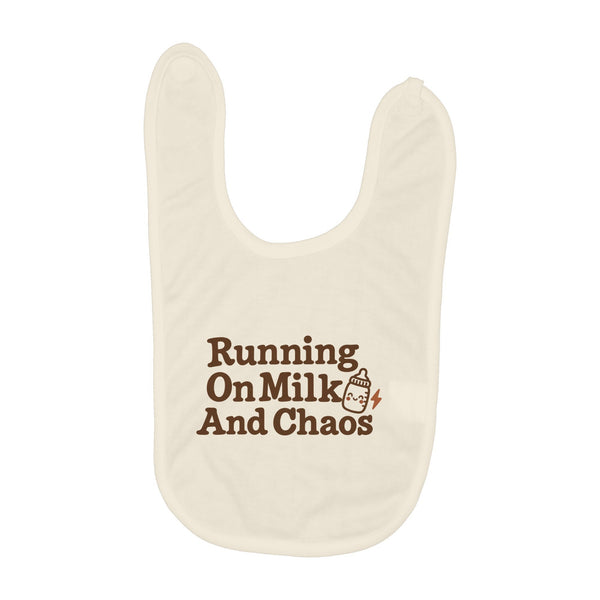 Running On Milk And Chaos baby bib