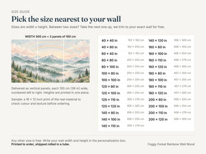 Watercolor Foggy Forest Rainbow Wall Mural, image 4