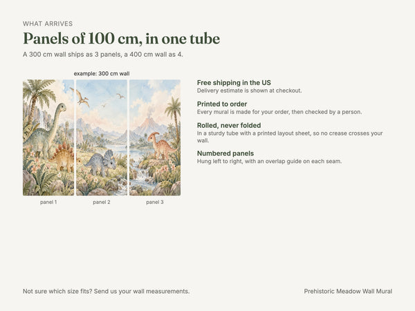 Watercolor Prehistoric Meadow Dinosaur Wall Mural, image 8