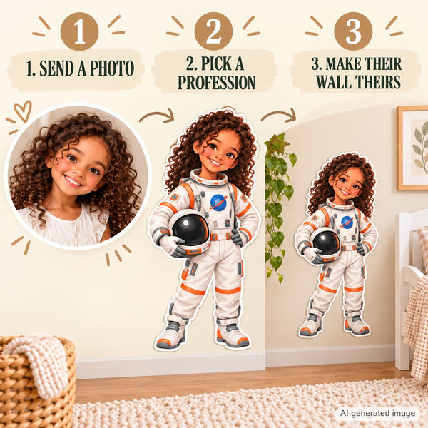 Personalized Astronaut Wall Decal from Photo, Dream Job Sticker, image 8