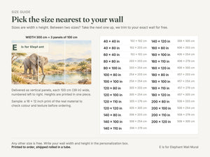 Watercolor E is for Elephant Alphabet Wall Mural, image 5
