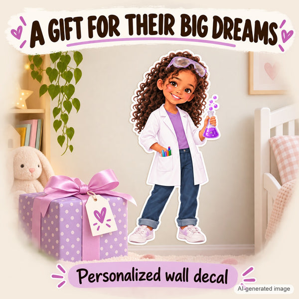 Personalized Scientist Wall Decal from Photo, Dream Job Sticker, image 9