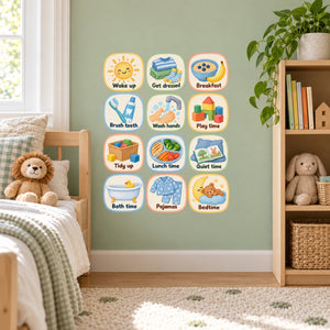 Daily Routine Wall Decals, Set of 12, Visual Schedule, image 2
