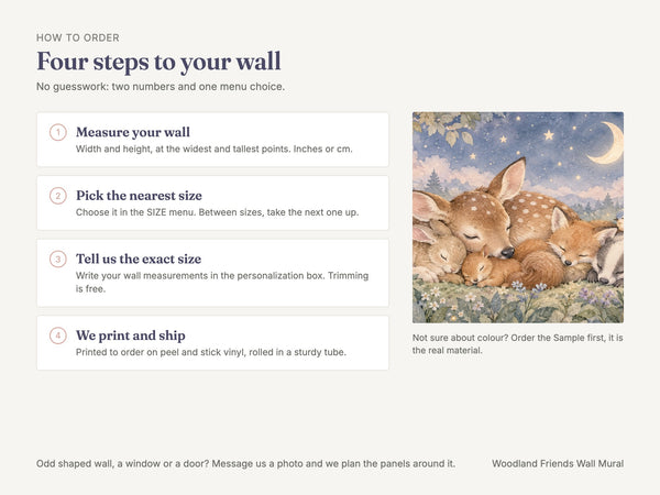 Watercolor Woodland Friends Wall Mural, image 6