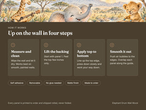 Watercolor Elephant Drum Wall Mural, image 9