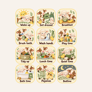Farm Animal Daily Routine Wall Decals, Set of 12, image 3