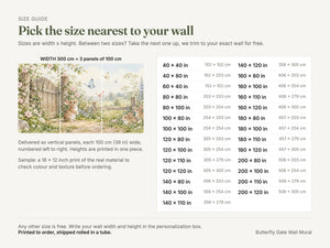 Watercolor Butterfly Gate Bunny Wall Mural, image 5
