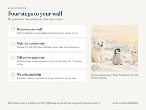 Watercolor Arctic Animals Wall Mural, image 3