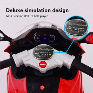Kids' 12V Electric Motorcycle with Light-Up Training Wheels