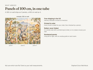 Watercolor Elephant Drum Wall Mural, image 8