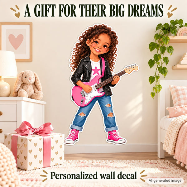 Personalized Musician Wall Decal from Photo, Dream Job Sticker, image 9
