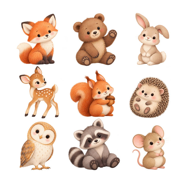 Baby Woodland Animal Wall Decals, Set of 9, image 2