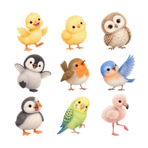 Baby Bird Animal Wall Decals, Set of 9, image 2