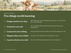 Watercolor Farm Friends Wall Mural, image 7