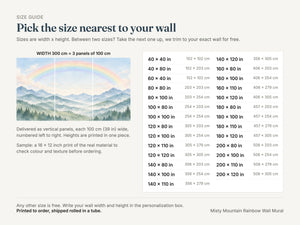 Watercolor Misty Mountain Rainbow Wall Mural, image 4