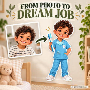 Personalized Dentist Wall Decal from Photo, Dream Job Sticker, image 4