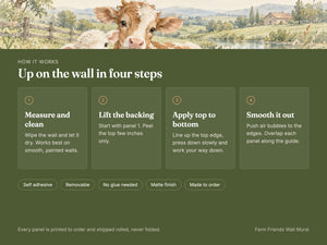 Watercolor Farm Friends Wall Mural, image 6